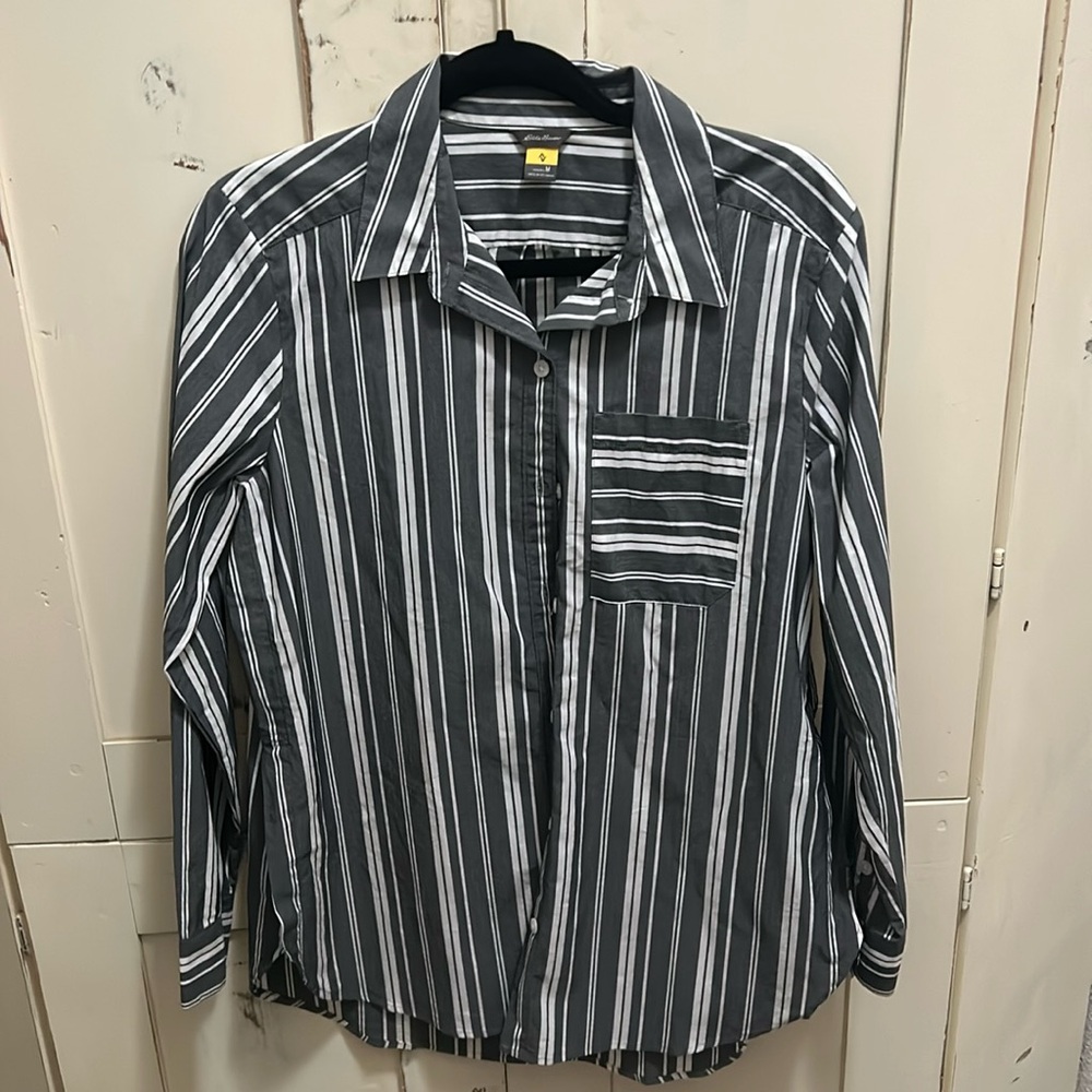 Medium Eddie Bauer Stripebutton Down - image 1